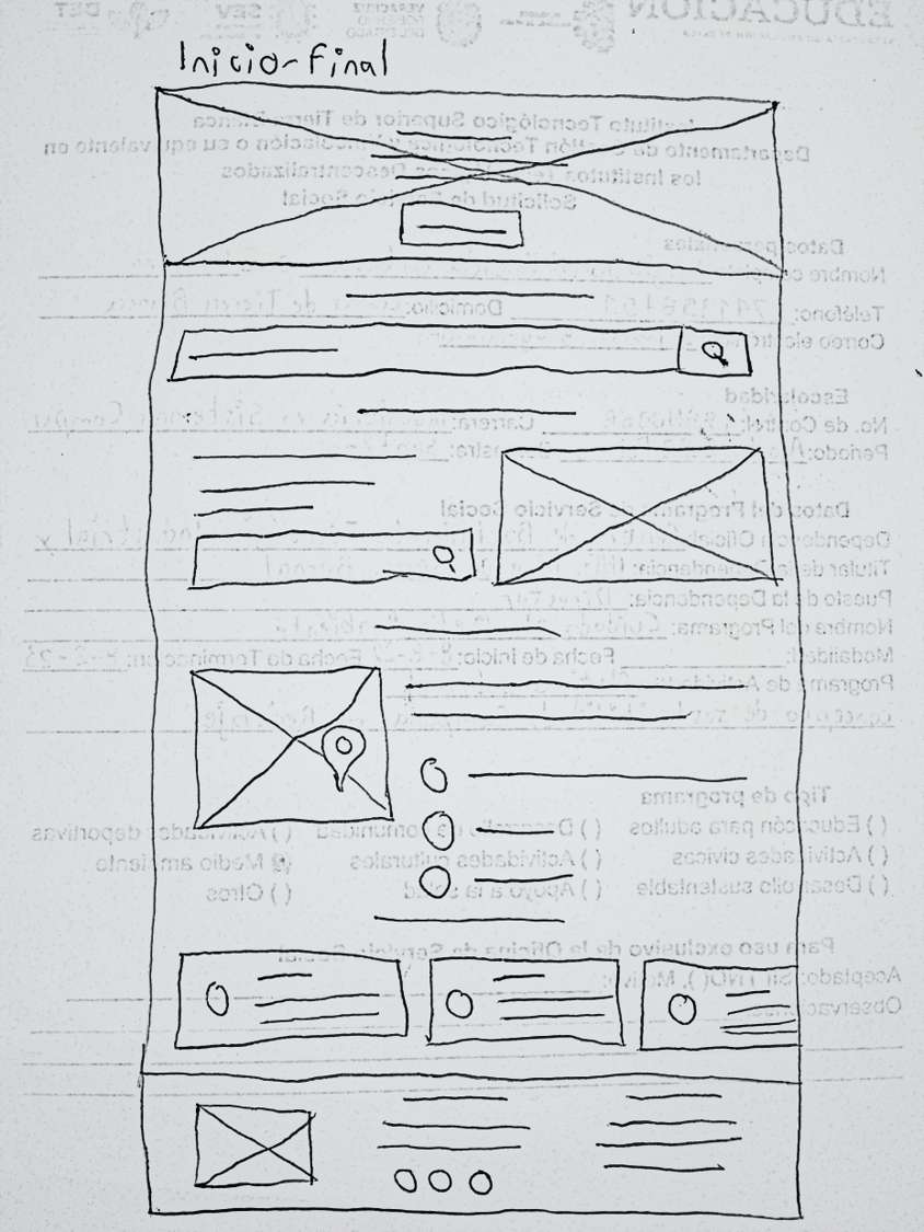 PC screen in paper wireframe 4